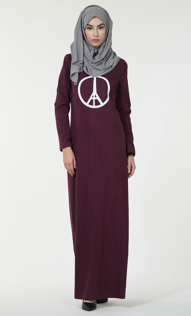 Paris symbol baisc everyday wear Abaya dress - EastEssence.com