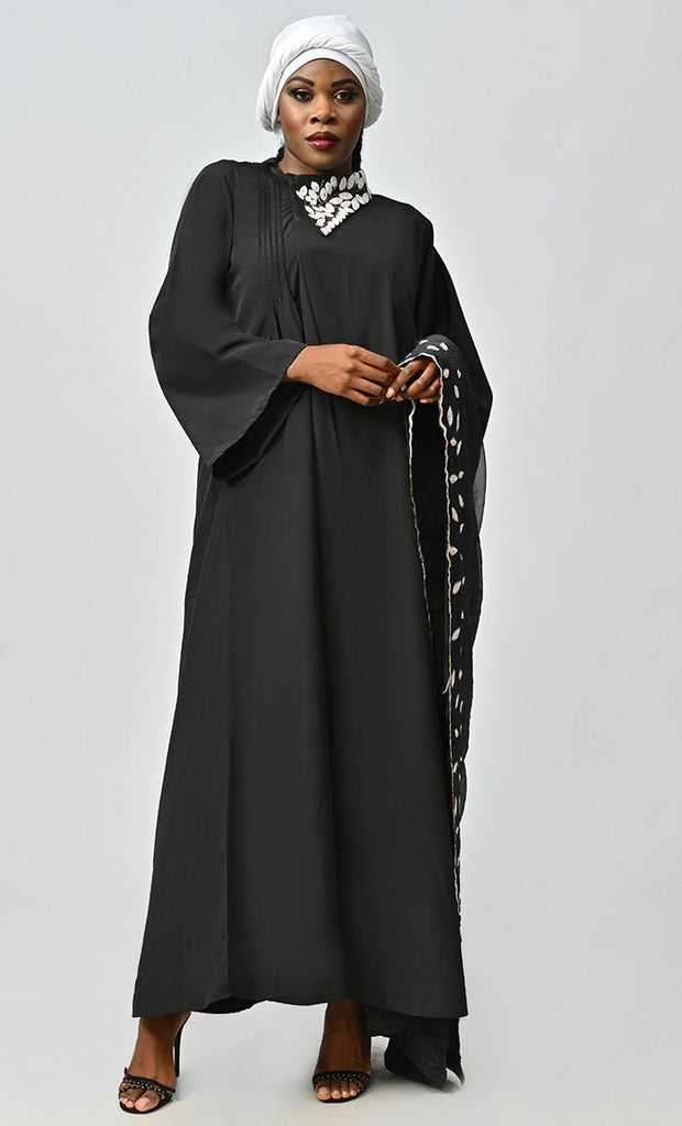 Pariwash Islamic Beautiful Embroidered Kaftan Style Abaya - EastEssence.com