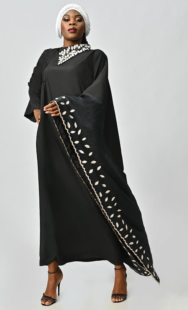 Pariwash Islamic Beautiful Embroidered Kaftan Style Abaya - EastEssence.com