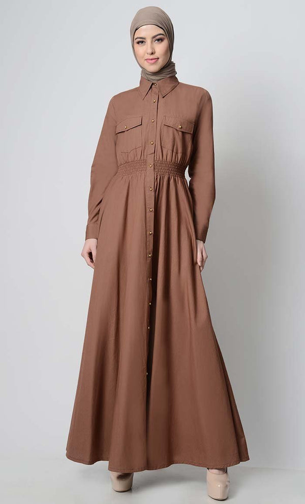 Perfect Everday Button Down Abaya - EastEssence.com