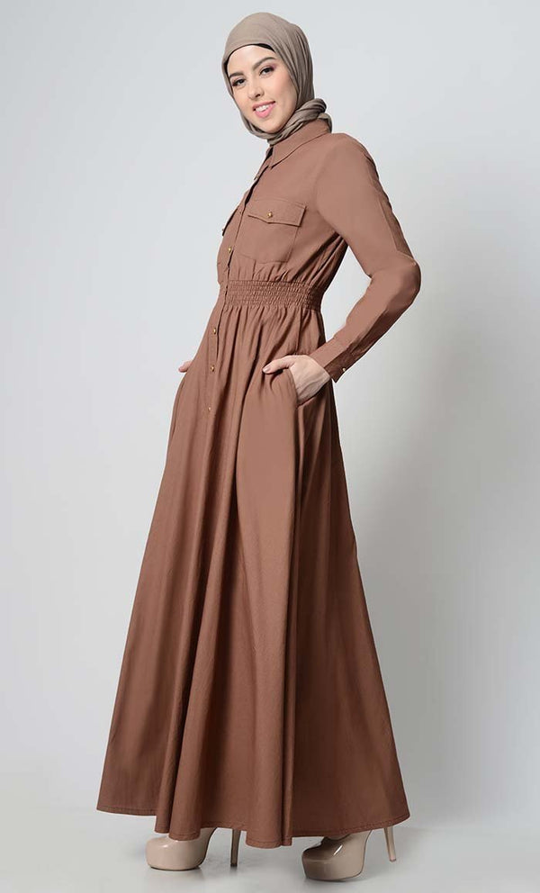 Perfect Everday Button Down Abaya - EastEssence.com