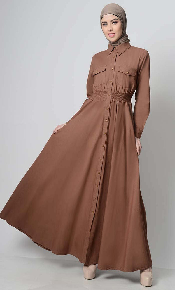Perfect Everday Button Down Abaya - EastEssence.com