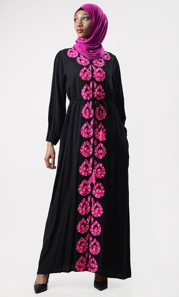 Perfect Spring Embroidered Abaya - EastEssence.com