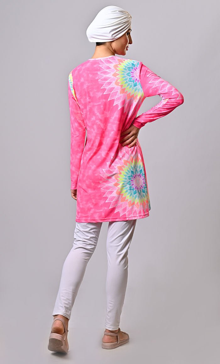 Pink Mermaid Mingle Modest Swim Wear (3Pc Set) - EastEssence.com