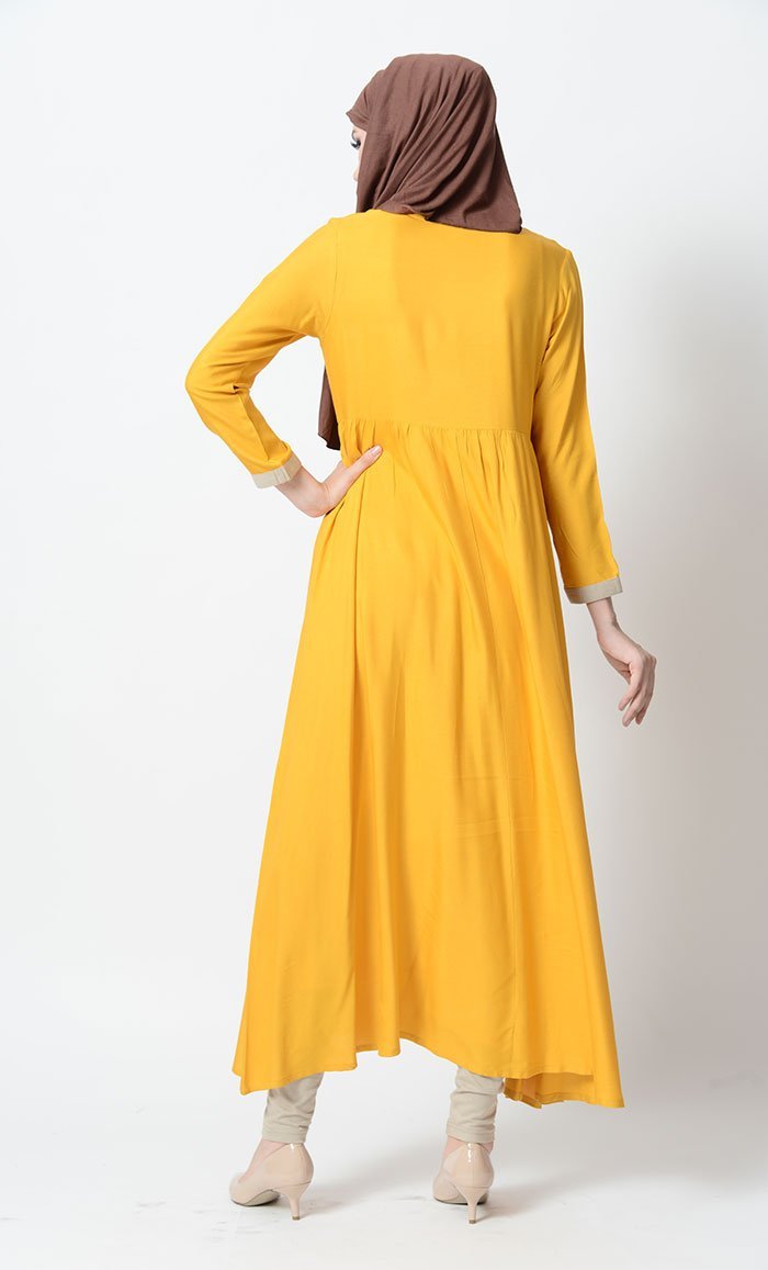 Pleated Anarkali Tunic And Pants Set - EastEssence.com