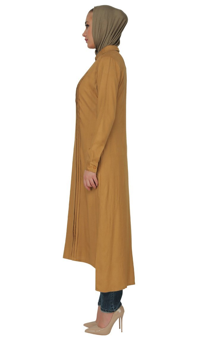 Peter Pan Collared Shirt Style Long Tunic