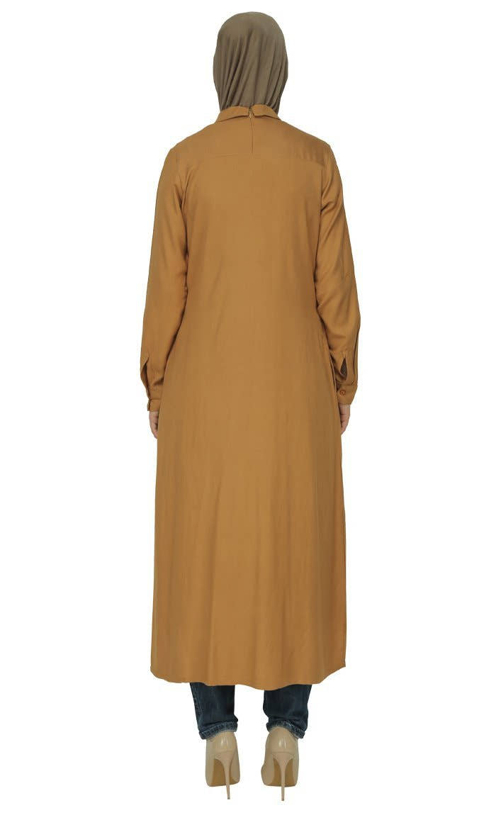 Peter Pan Collared Shirt Style Long Tunic
