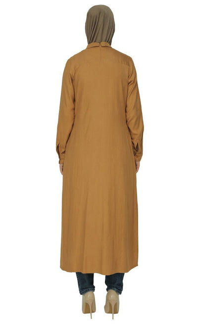 Peter Pan Collared Shirt Style Long Tunic
