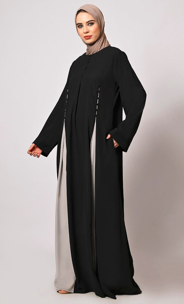 Pleated Perfection Black Abaya