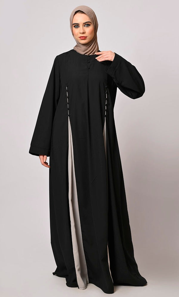 Pleated Perfection Black Abaya