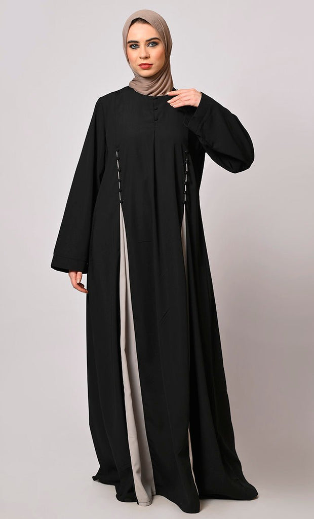 Pleated Perfection Black Abaya