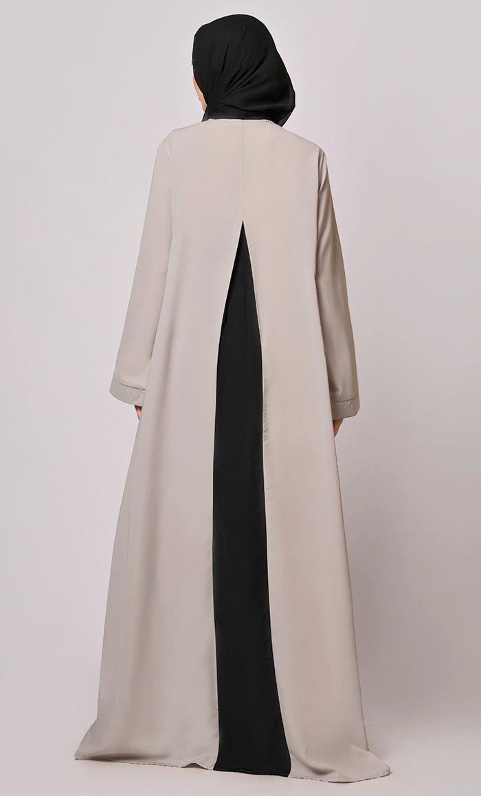 Pleated Perfection Grey Abaya