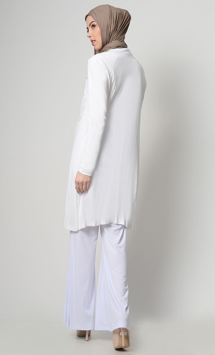 Printed Yoke Everyday Tunic - White - EastEssence.com