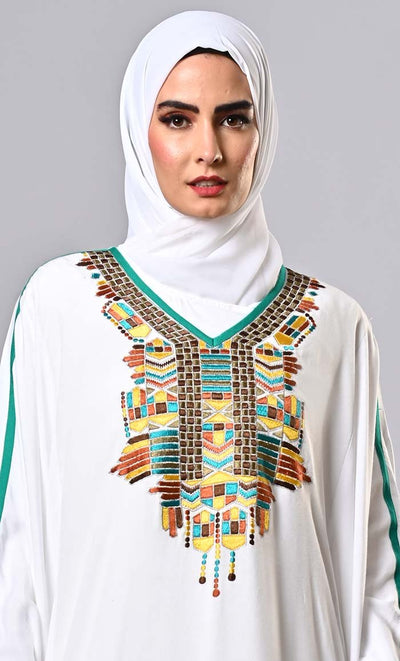 Pure Elegance White Embroidered