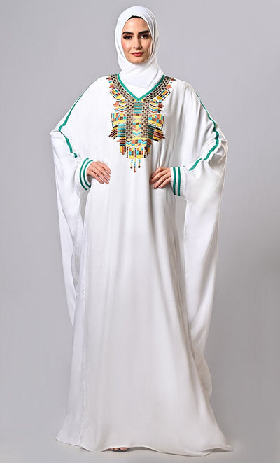 Pure Elegance White Embroidered