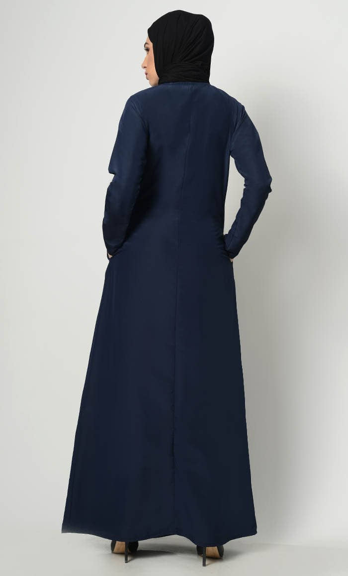 Raglan Style Neck Pleat Abaya - EastEssence.com