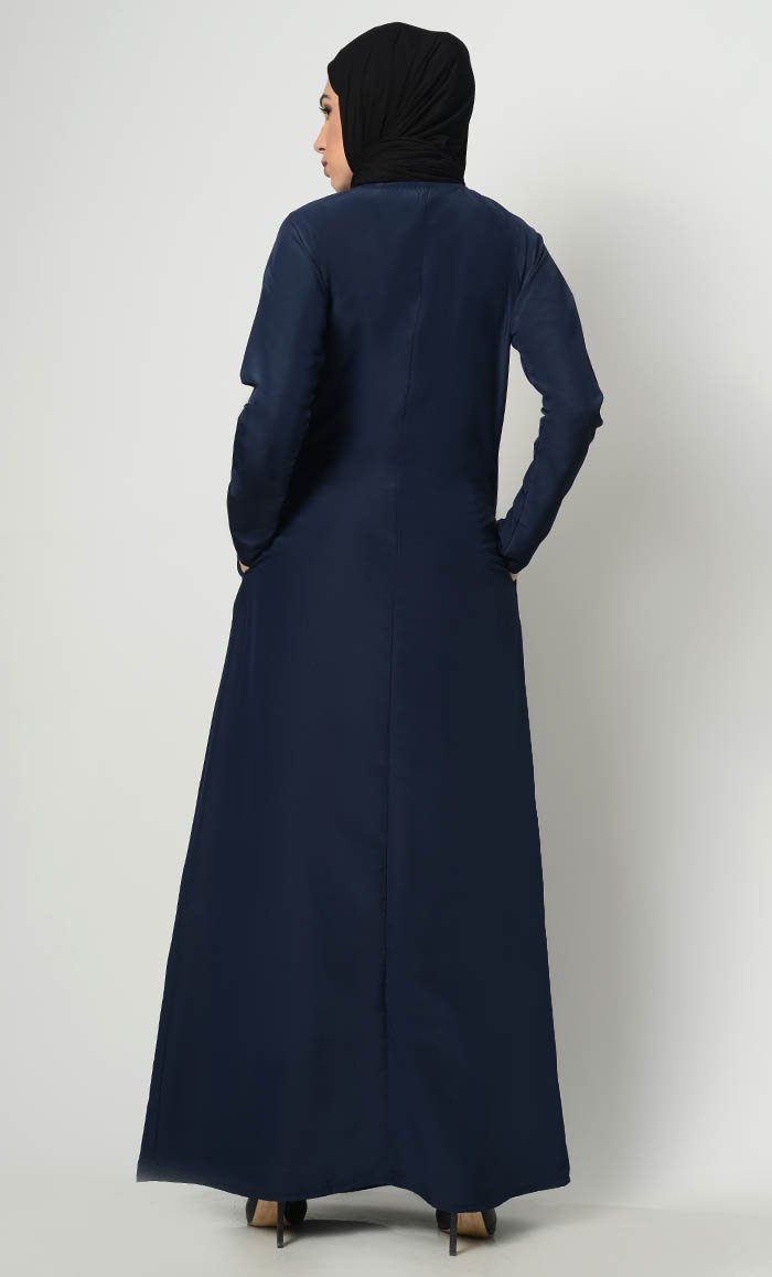 Raglan Style Neck Pleat Abaya - EastEssence.com