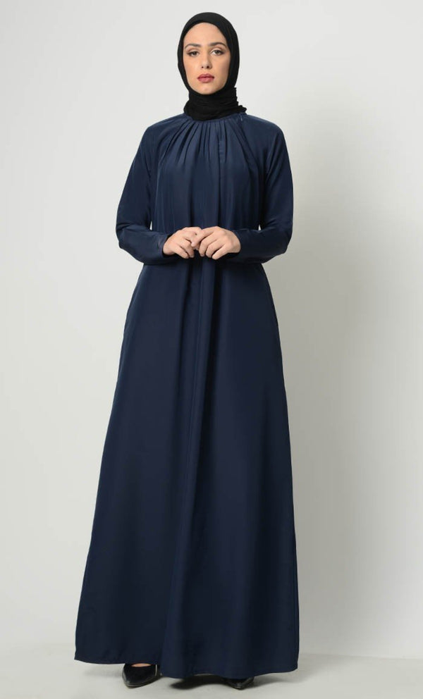 Raglan Style Neck Pleat Abaya - EastEssence.com