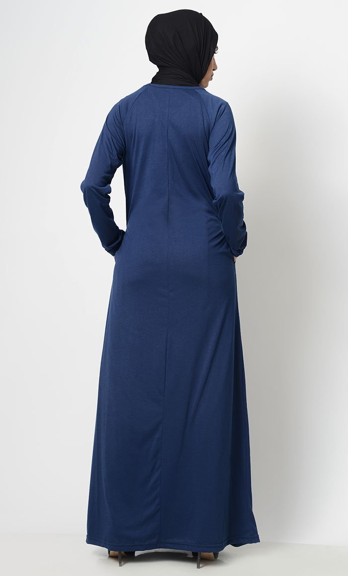 Raglan With Neck Pleats Abaya - EastEssence.com