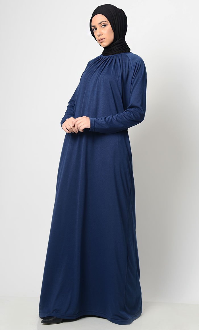 Raglan With Neck Pleats Abaya - EastEssence.com