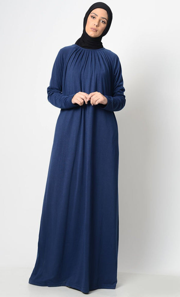 Raglan With Neck Pleats Abaya - EastEssence.com