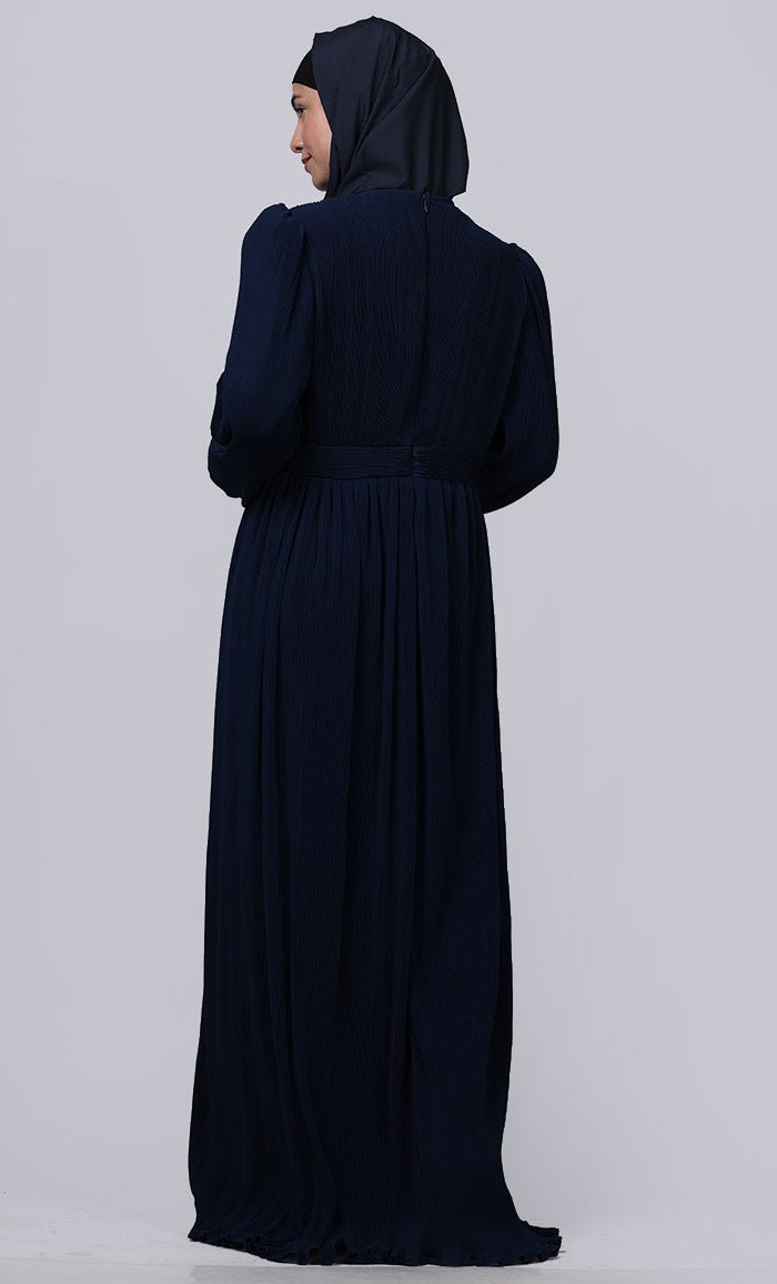 Ramadan Special Amazing Puff Sleeves And Overlaped Detailing Abaya - EastEssence.com