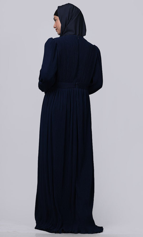 Ramadan Special Amazing Puff Sleeves And Overlaped Detailing Abaya - EastEssence.com
