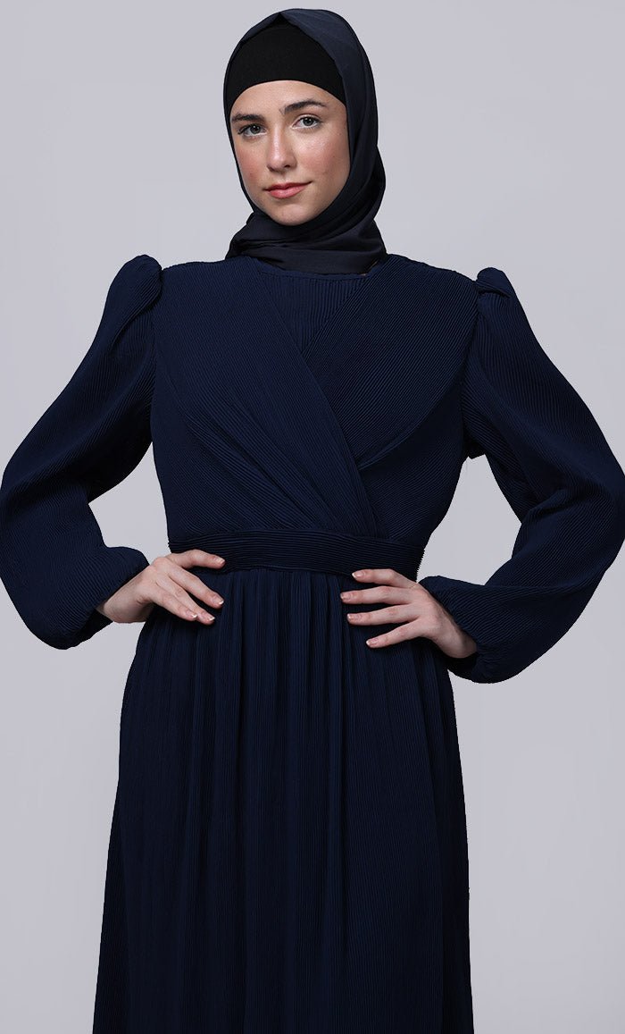 Ramadan Special Amazing Puff Sleeves And Overlaped Detailing Abaya - EastEssence.com