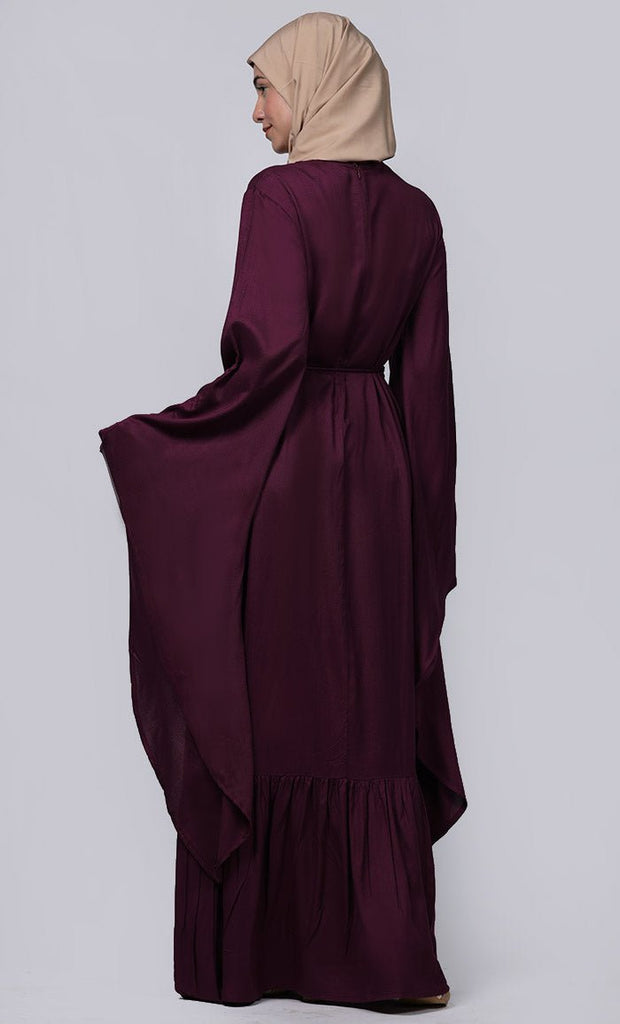 Ramadan Special Beautiful Embroidered Abaya With Loose Belt - EastEssence.com