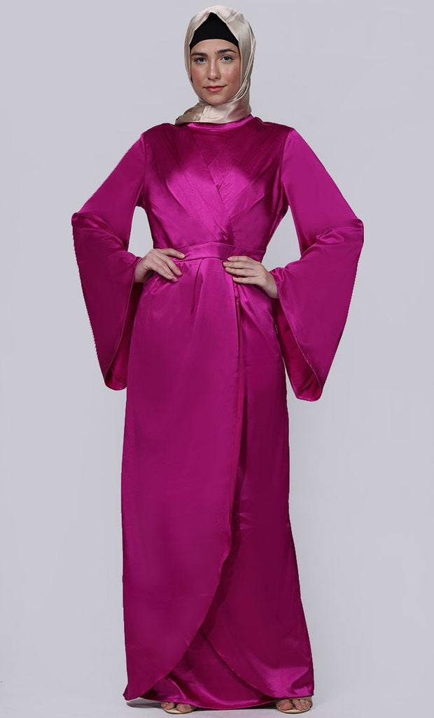 Ramadan Special Designer Tulip Style Overlaped Abaya - EastEssence.com