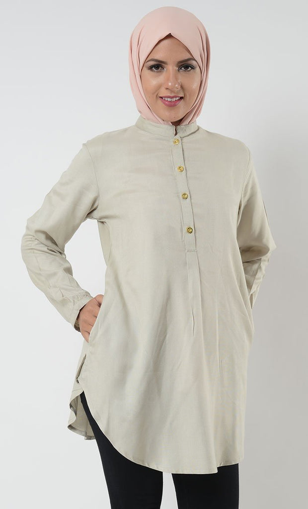 Rayon Gold Button School Tunic - EastEssence.com