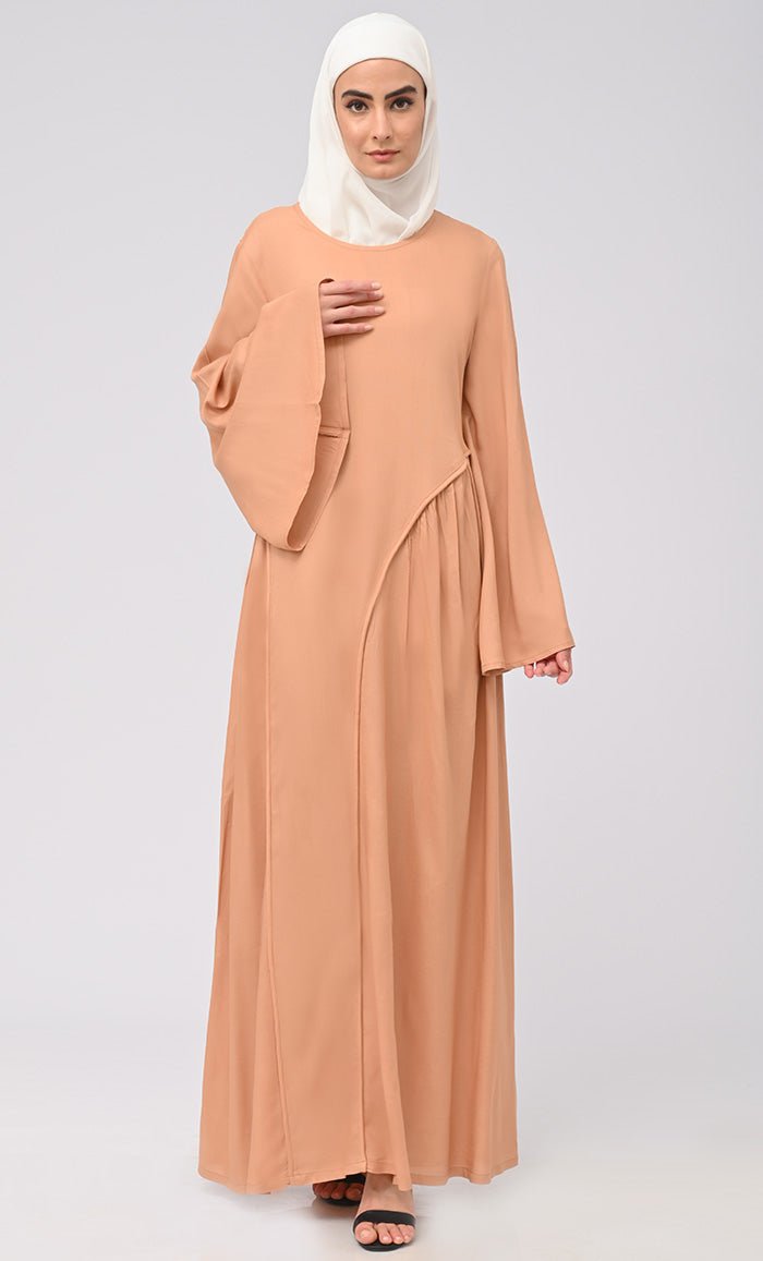 Rayon Modest Muslim Double Layer Dress For Women - EastEssence.com