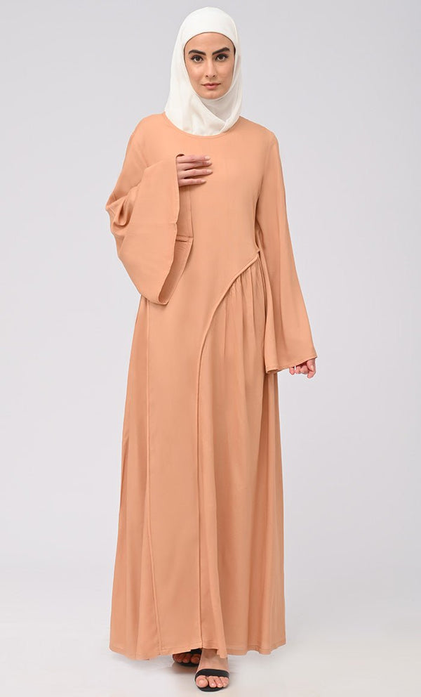 Rayon Modest Muslim Double Layer Dress For Women - EastEssence.com