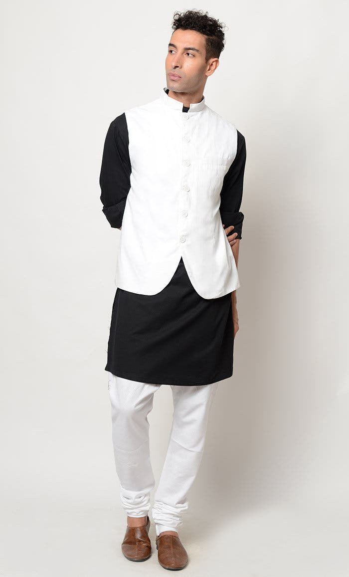 Ensemble kurta-pyjama et gilet en rayonne pour l'Aïd