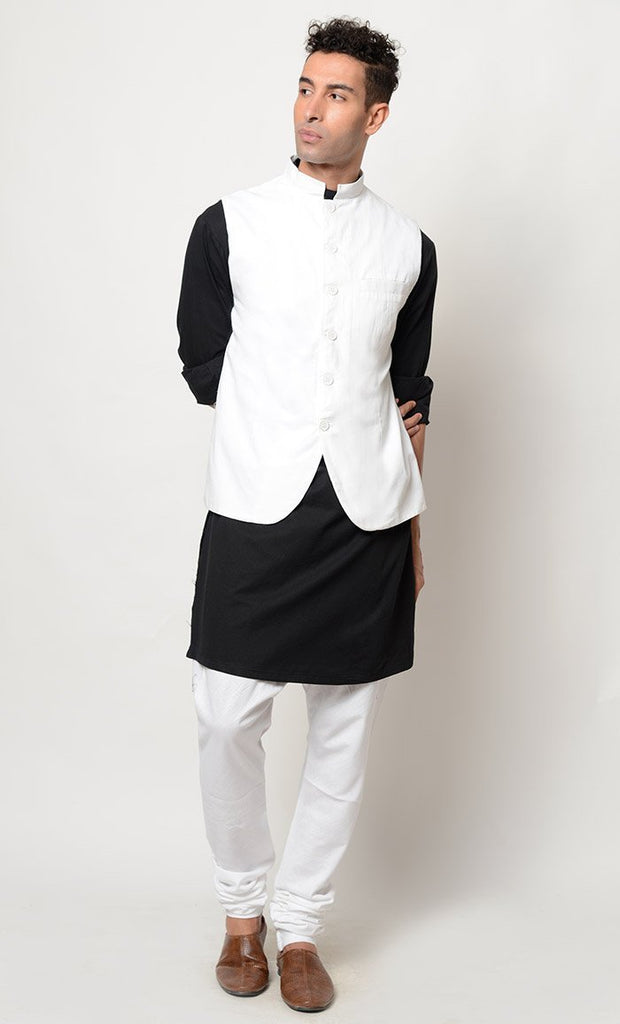 Rayon solid kurta pajama and vest set Eid Dress - EastEssence.com