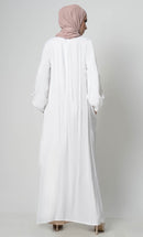 Roll-Up Sleeve Rayon Abaya
