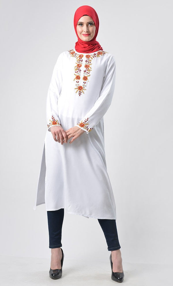Rose Heavy Embroidered Tunic
