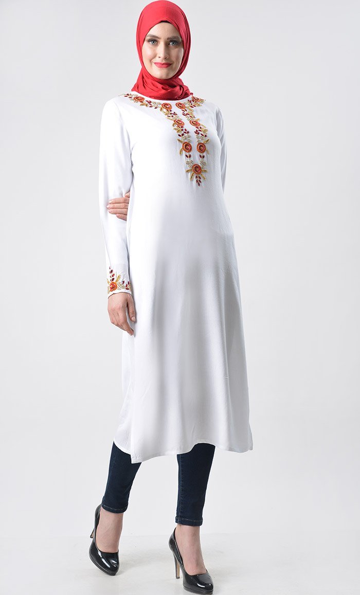 Rose Heavy Embroidered Tunic