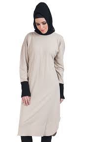 Round Neckline And Contrast Color Cuffed Sleeves Tunic - EastEssence.com