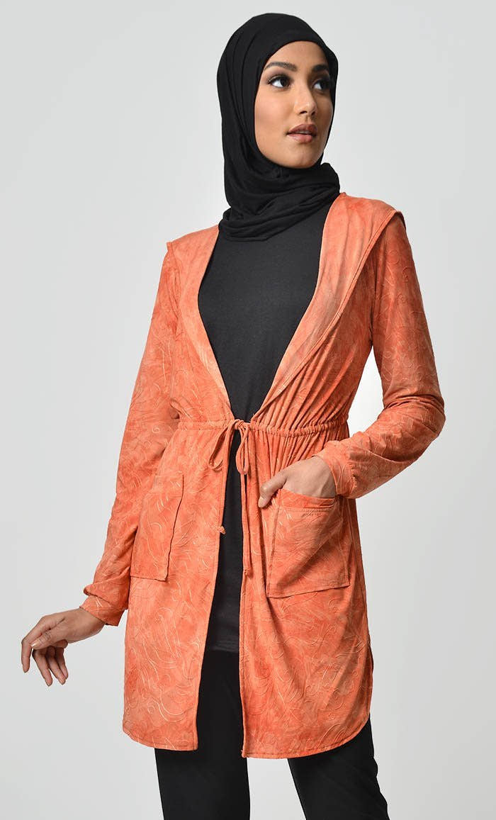 Self Thread Designed Shrug - Orange - EastEssence.com