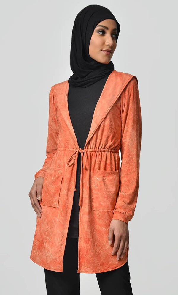 Self Thread Designed Shrug - Orange - EastEssence.com