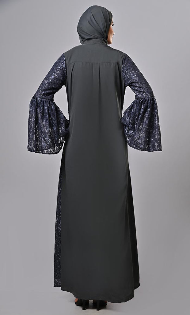 Seoul Sparkle: Embracing Tradition with Korean Shimmer Fabric Abayas - EastEssence.com
