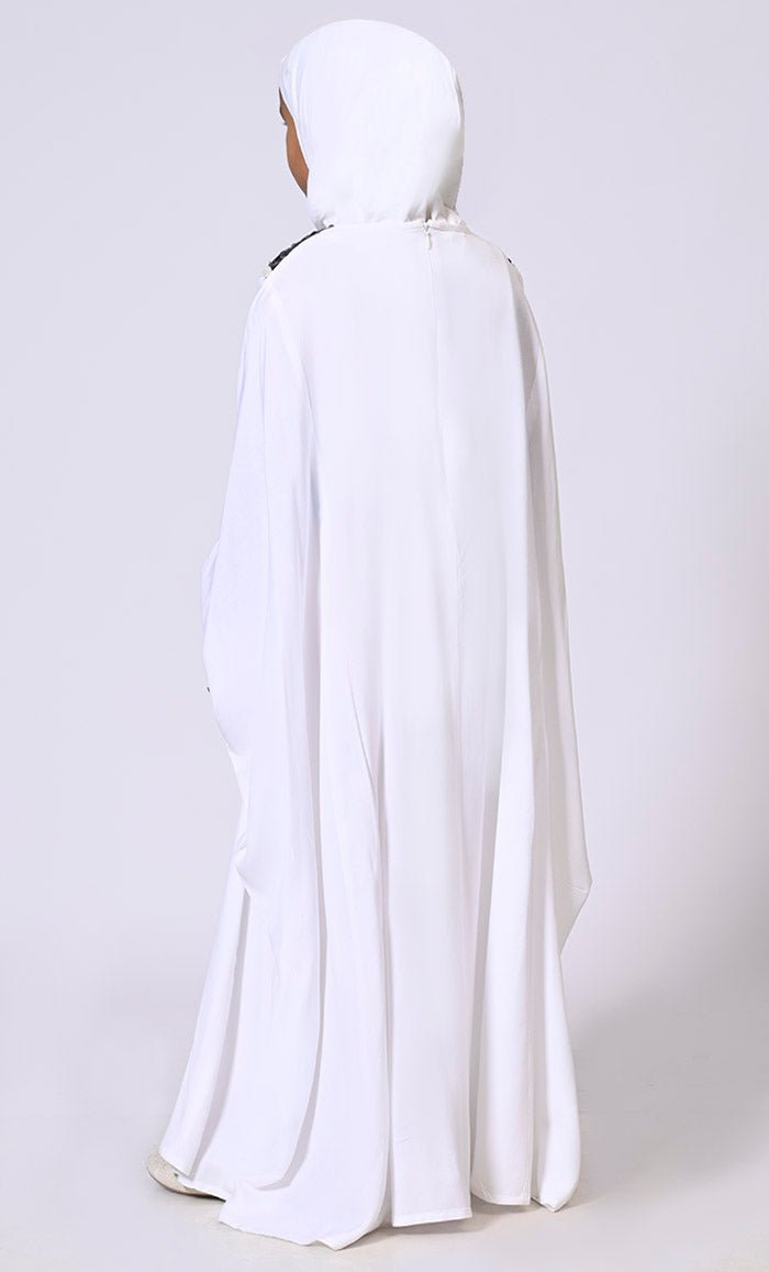 Stylish Girl's White Kaftan