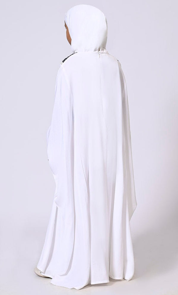 Stylish Girl's White Kaftan
