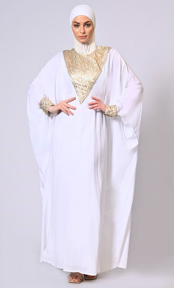 Sequin Splendor: Kaftan with Sparkling Accent