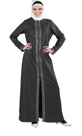 Sequins Embellished A Line Muslimah Abaya Dress - EastEssence.com