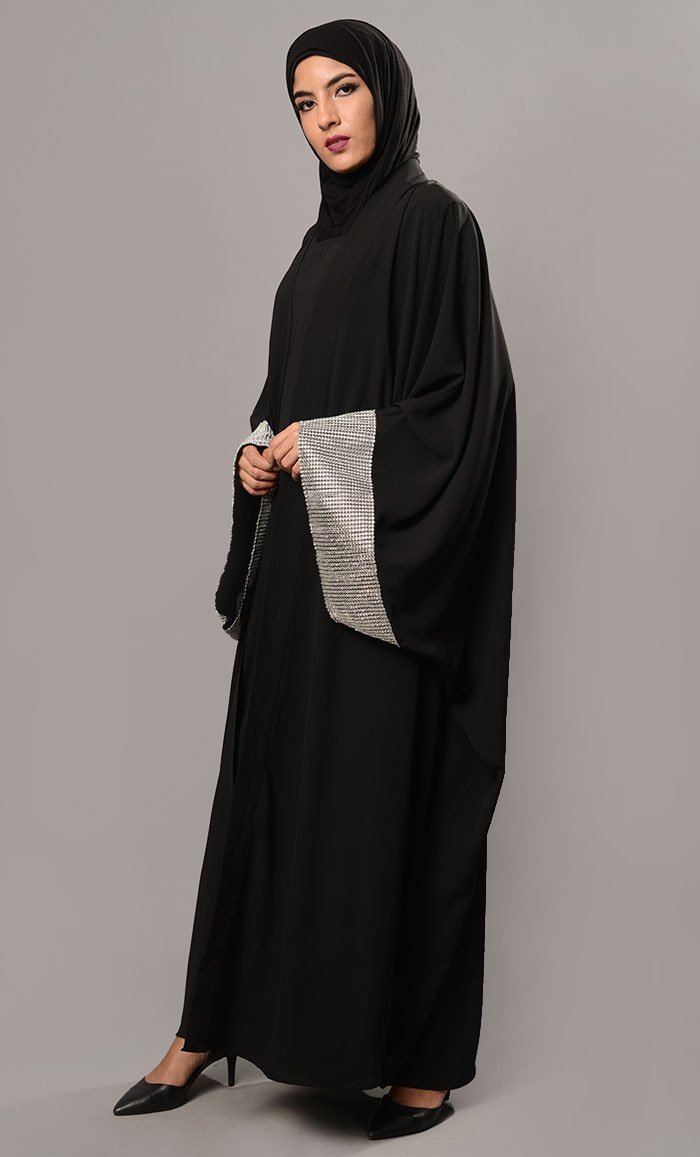Sequins Embellsished Kaftan Style Abaya Dress - EastEssence.com