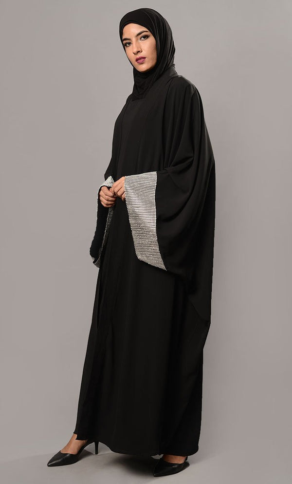Sequins Embellsished Kaftan Style Abaya Dress - EastEssence.com