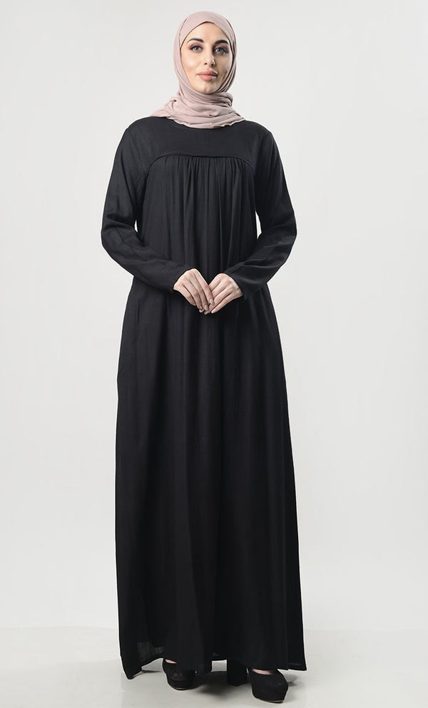 Simple Everyday Abaya With Pockets - EastEssence.com