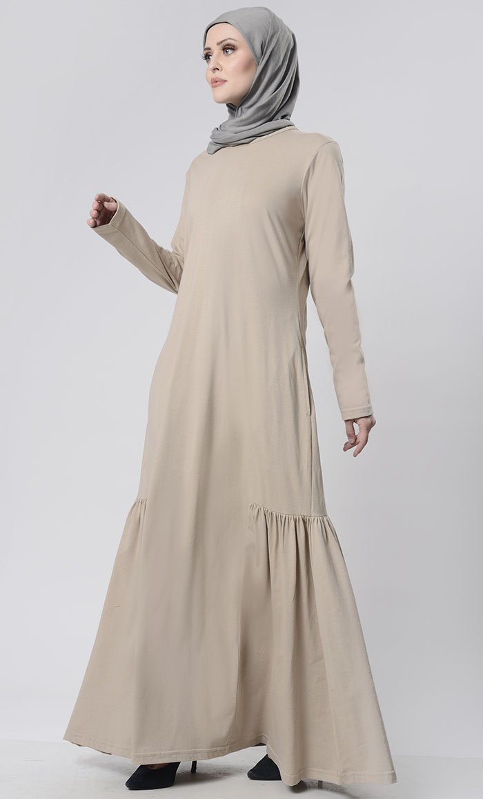 Simple Knit Abaya With Pockets - EastEssence.com
